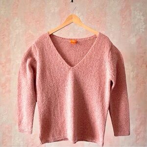 Joe Fresh Rose Pink Sequin V-Neck Sweater - Size XL - VGUC
